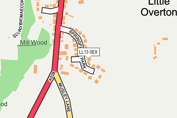 LL13 0EX map - OS OpenMap – Local (Ordnance Survey)