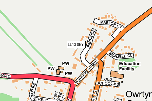 LL13 0EY map - OS OpenMap – Local (Ordnance Survey)