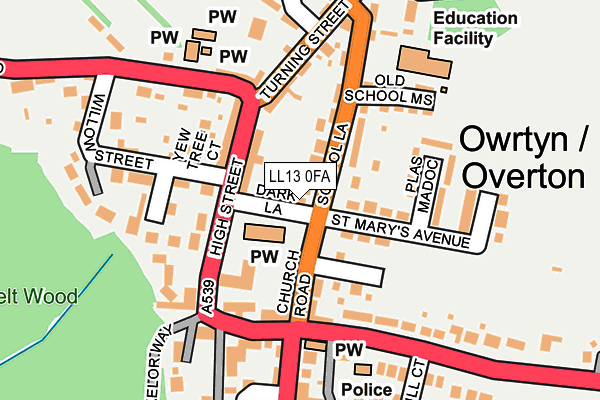 LL13 0FA map - OS OpenMap – Local (Ordnance Survey)