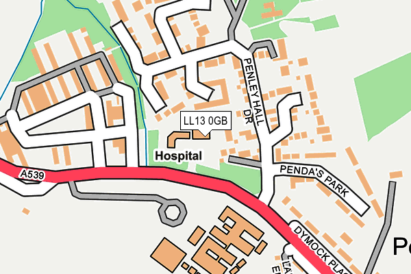 LL13 0GB map - OS OpenMap – Local (Ordnance Survey)