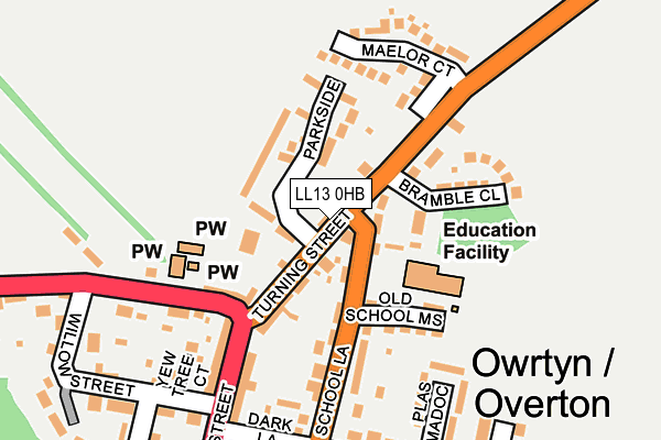LL13 0HB map - OS OpenMap – Local (Ordnance Survey)