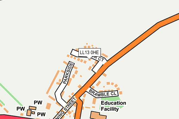 LL13 0HE map - OS OpenMap – Local (Ordnance Survey)