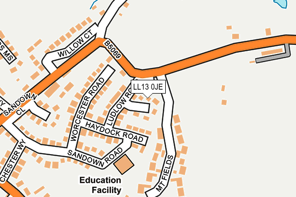 LL13 0JE map - OS OpenMap – Local (Ordnance Survey)