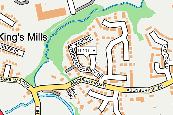 LL13 0JH map - OS OpenMap – Local (Ordnance Survey)