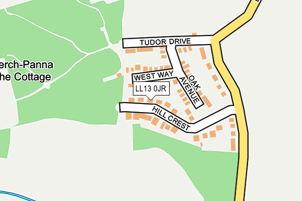 LL13 0JR map - OS OpenMap – Local (Ordnance Survey)