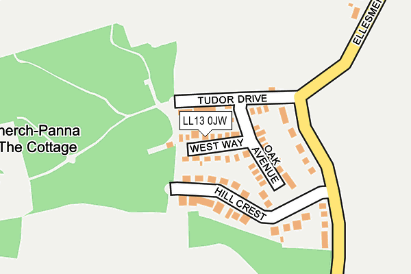 LL13 0JW map - OS OpenMap – Local (Ordnance Survey)