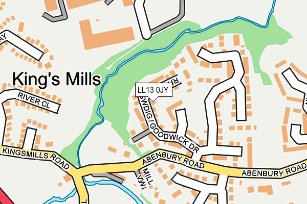 LL13 0JY map - OS OpenMap – Local (Ordnance Survey)