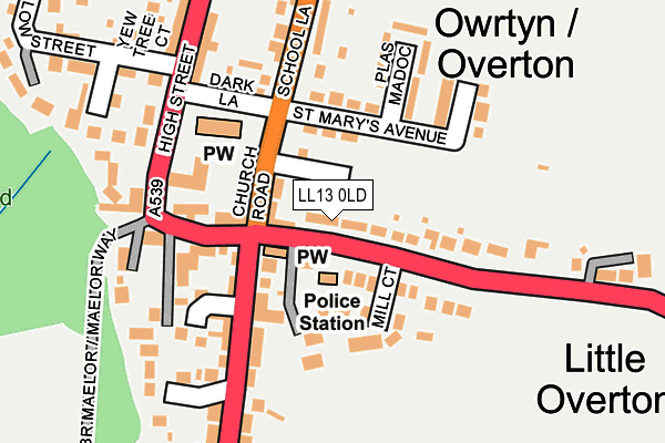 LL13 0LD map - OS OpenMap – Local (Ordnance Survey)