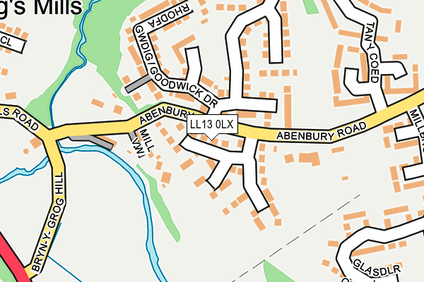 LL13 0LX map - OS OpenMap – Local (Ordnance Survey)