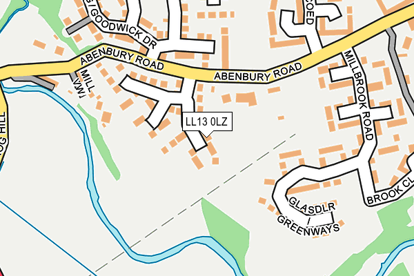 LL13 0LZ map - OS OpenMap – Local (Ordnance Survey)