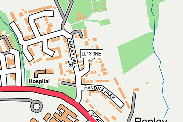 LL13 0NE map - OS OpenMap – Local (Ordnance Survey)