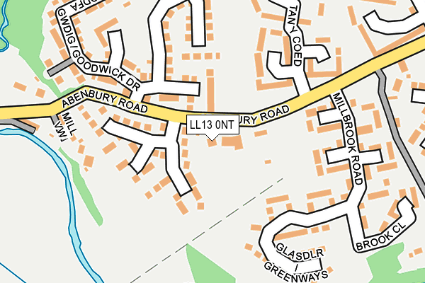 LL13 0NT map - OS OpenMap – Local (Ordnance Survey)