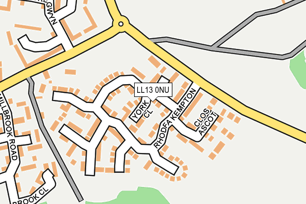 LL13 0NU map - OS OpenMap – Local (Ordnance Survey)