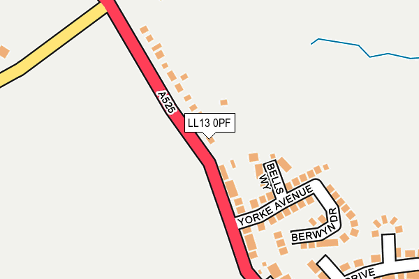 LL13 0PF map - OS OpenMap – Local (Ordnance Survey)