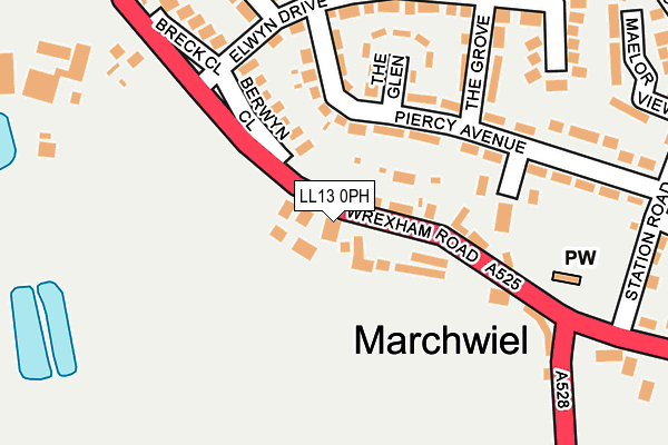 LL13 0PH map - OS OpenMap – Local (Ordnance Survey)
