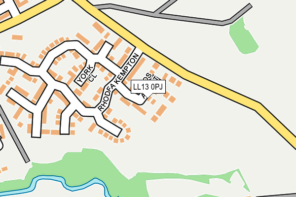 LL13 0PJ map - OS OpenMap – Local (Ordnance Survey)