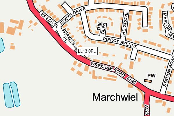 LL13 0PL map - OS OpenMap – Local (Ordnance Survey)