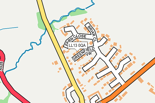 LL13 0QA map - OS OpenMap – Local (Ordnance Survey)