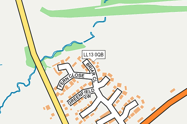LL13 0QB map - OS OpenMap – Local (Ordnance Survey)
