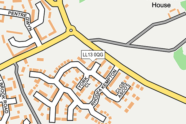 LL13 0QG map - OS OpenMap – Local (Ordnance Survey)