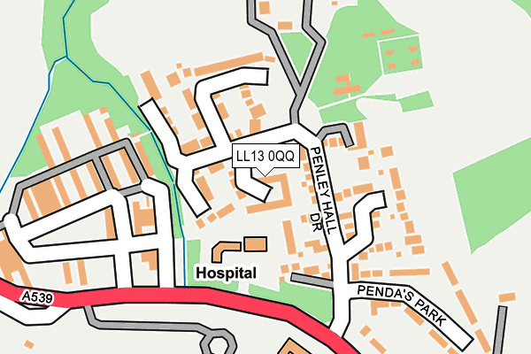 LL13 0QQ map - OS OpenMap – Local (Ordnance Survey)