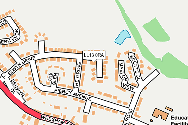 LL13 0RA map - OS OpenMap – Local (Ordnance Survey)