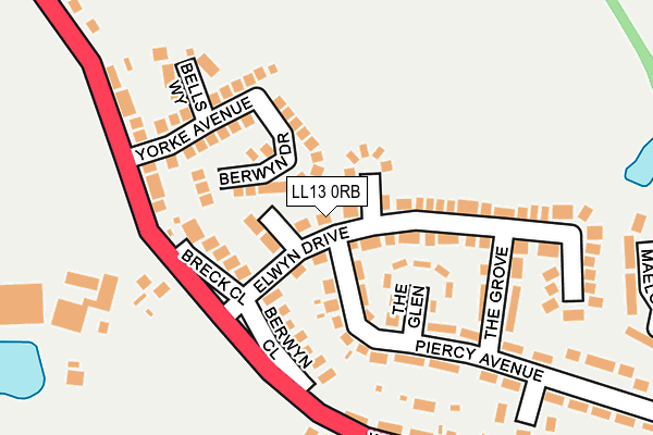 LL13 0RB map - OS OpenMap – Local (Ordnance Survey)