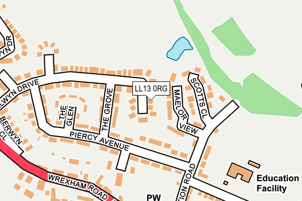 LL13 0RG map - OS OpenMap – Local (Ordnance Survey)