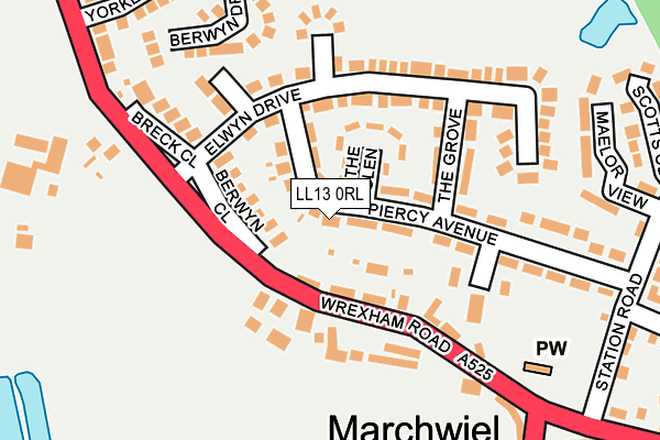 LL13 0RL map - OS OpenMap – Local (Ordnance Survey)