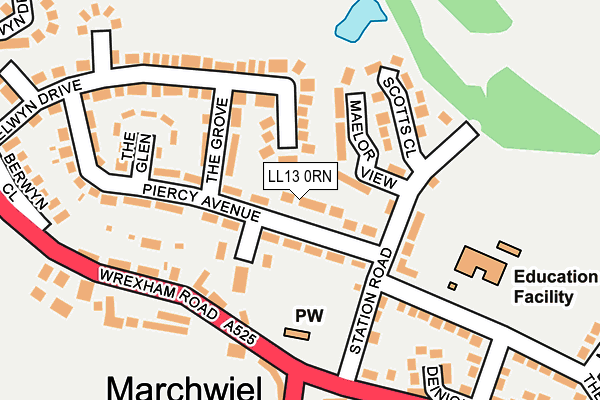 LL13 0RN map - OS OpenMap – Local (Ordnance Survey)