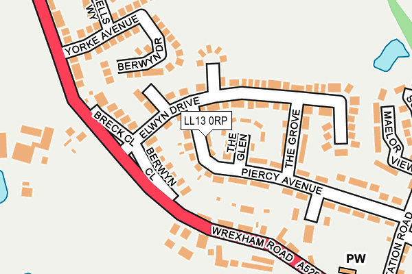 LL13 0RP map - OS OpenMap – Local (Ordnance Survey)