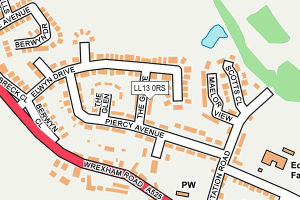 LL13 0RS map - OS OpenMap – Local (Ordnance Survey)