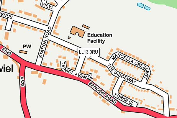 LL13 0RU map - OS OpenMap – Local (Ordnance Survey)