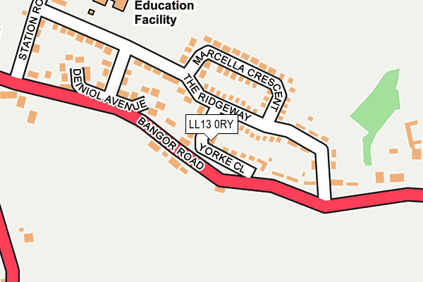 LL13 0RY map - OS OpenMap – Local (Ordnance Survey)