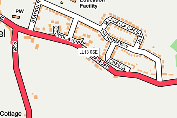 LL13 0SE map - OS OpenMap – Local (Ordnance Survey)