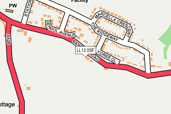 LL13 0SF map - OS OpenMap – Local (Ordnance Survey)