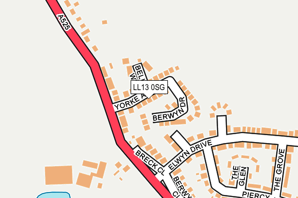 LL13 0SG map - OS OpenMap – Local (Ordnance Survey)
