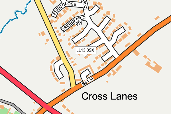 LL13 0SX map - OS OpenMap – Local (Ordnance Survey)