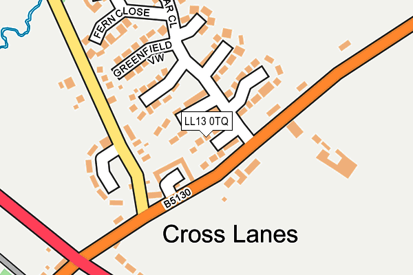 LL13 0TQ map - OS OpenMap – Local (Ordnance Survey)