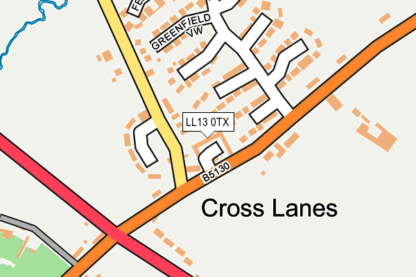 LL13 0TX map - OS OpenMap – Local (Ordnance Survey)