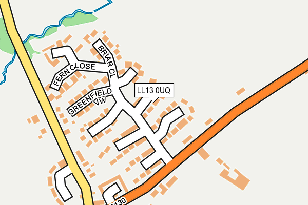 LL13 0UQ map - OS OpenMap – Local (Ordnance Survey)