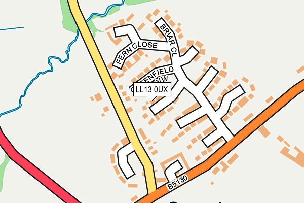 LL13 0UX map - OS OpenMap – Local (Ordnance Survey)