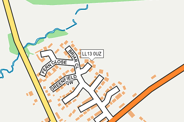 LL13 0UZ map - OS OpenMap – Local (Ordnance Survey)