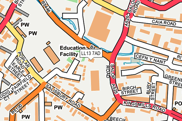 LL13 7AD map - OS OpenMap – Local (Ordnance Survey)