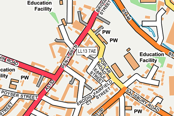 LL13 7AE map - OS OpenMap – Local (Ordnance Survey)