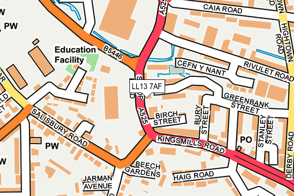 LL13 7AF map - OS OpenMap – Local (Ordnance Survey)