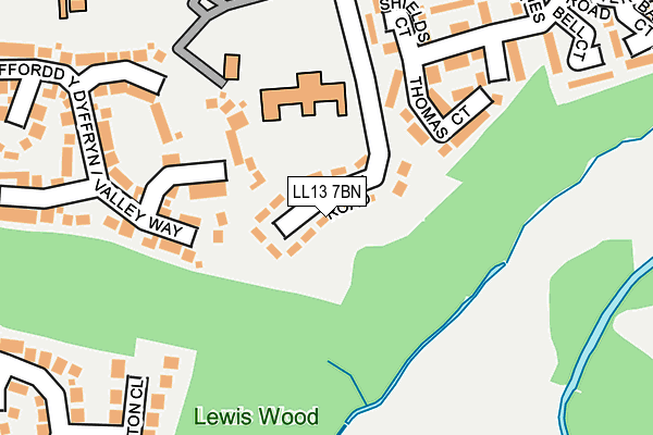 LL13 7BN map - OS OpenMap – Local (Ordnance Survey)