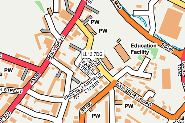 LL13 7DG map - OS OpenMap – Local (Ordnance Survey)