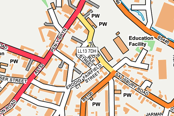 LL13 7DH map - OS OpenMap – Local (Ordnance Survey)