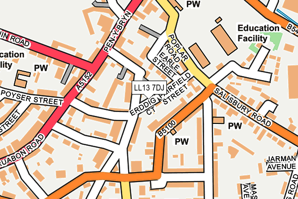 LL13 7DJ map - OS OpenMap – Local (Ordnance Survey)